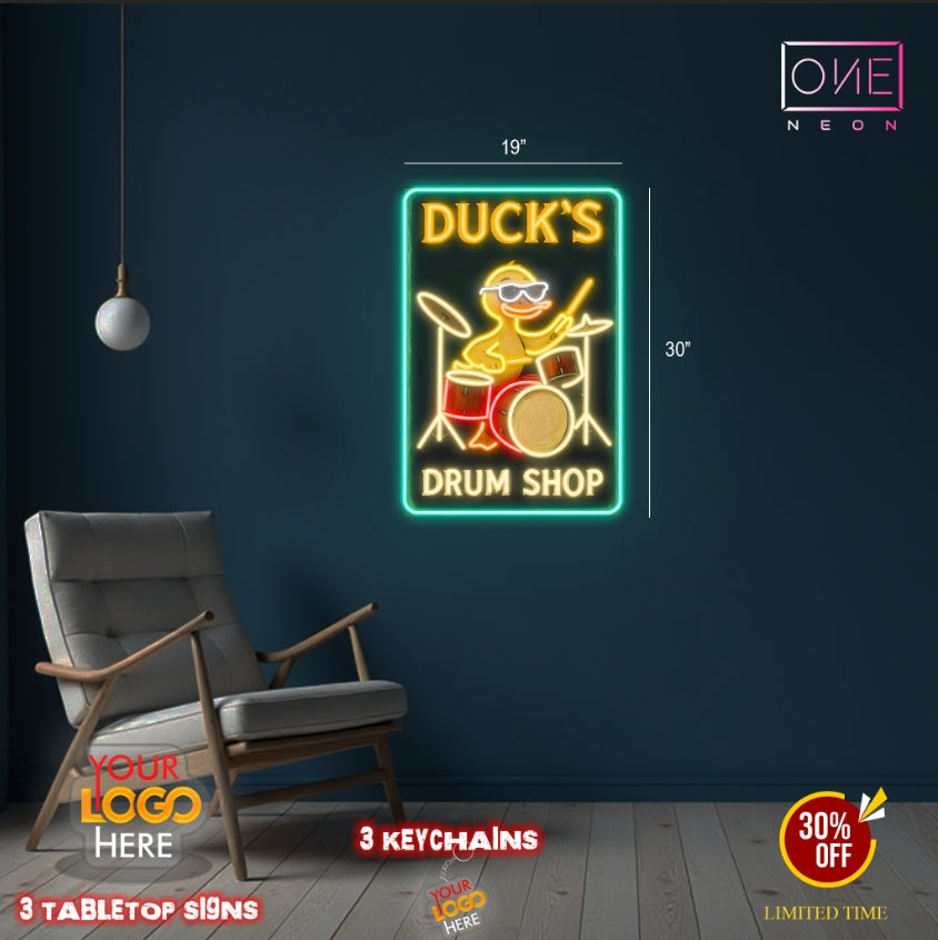 Duck's drum shop | LED Neon Sign