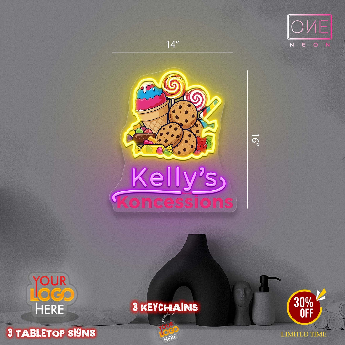 Kelly's Koncessions | Led Neon Sign