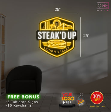 Steak'd Up & Angela's Fashion Apparel | 2 Led Neon Signs
