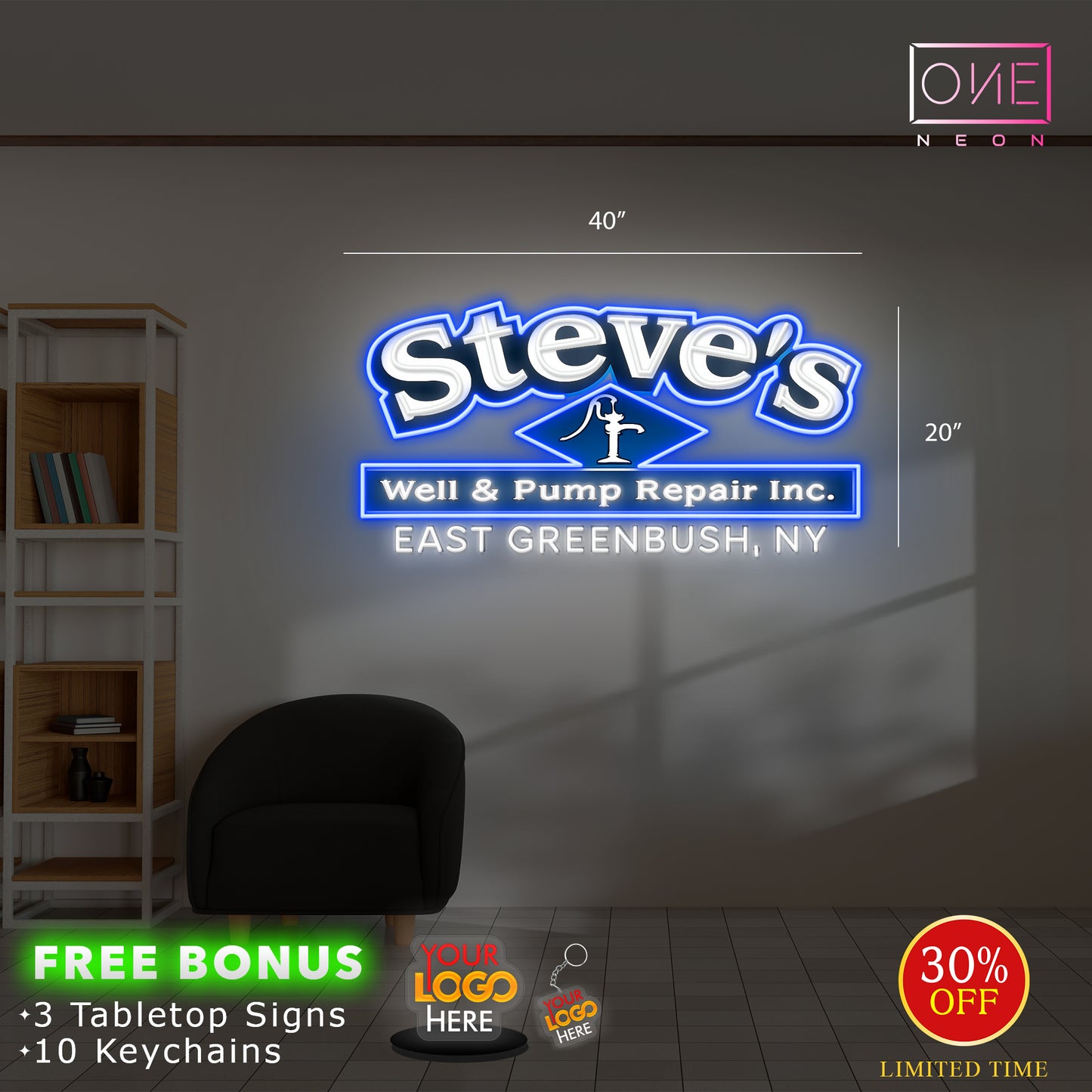 Steve's Well & Pump Repair Inc| LED Neon Sign (INDOOR)