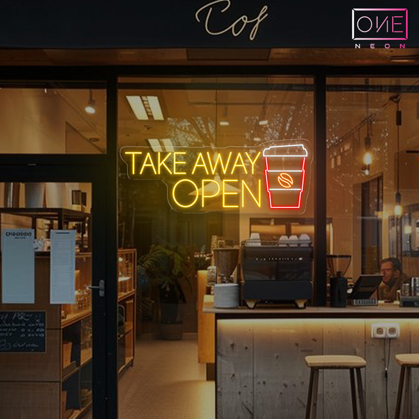 Take Away Coffee - Open Led Neon Sign