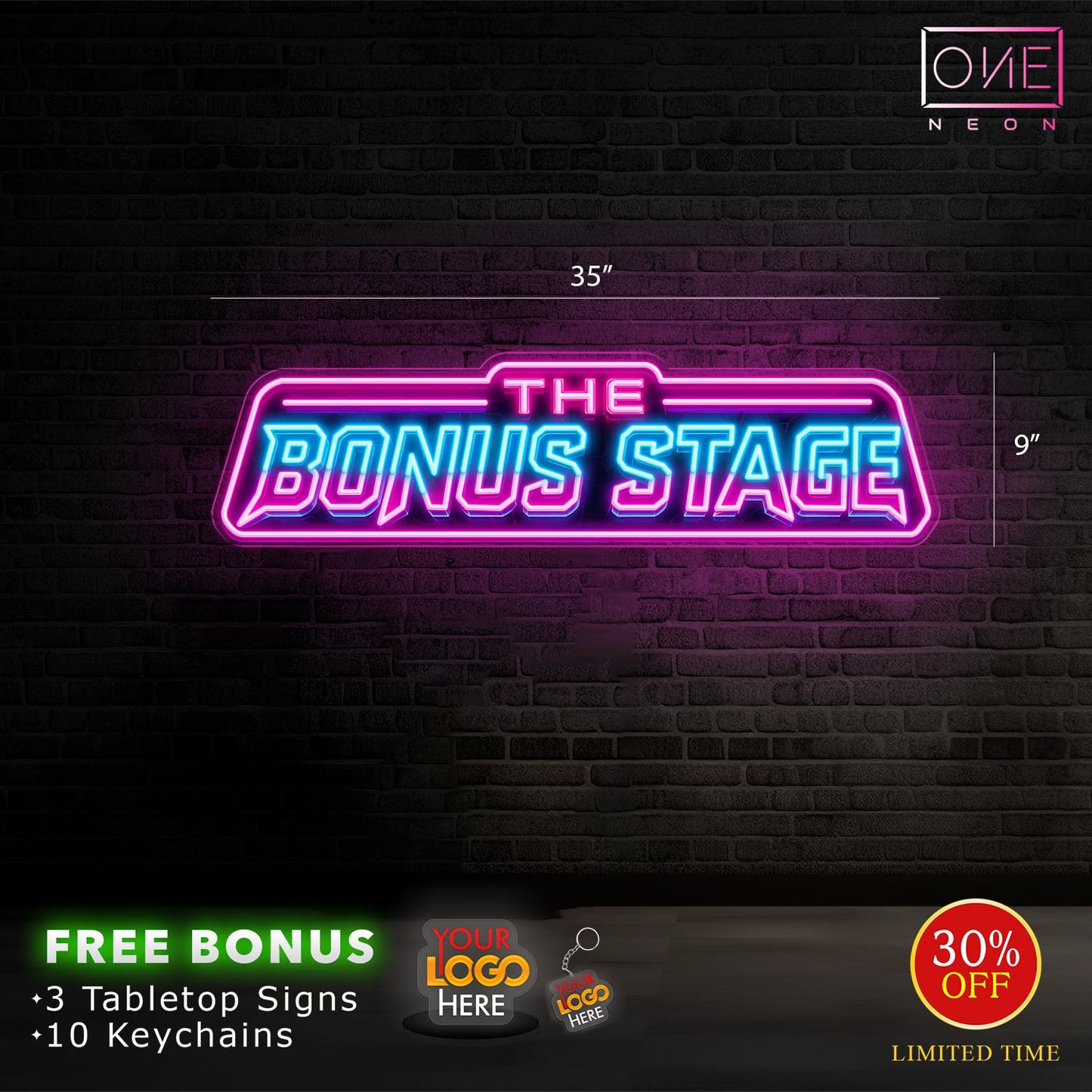 Arcadium & The Bonus Stage | 2 Led Neon Signs