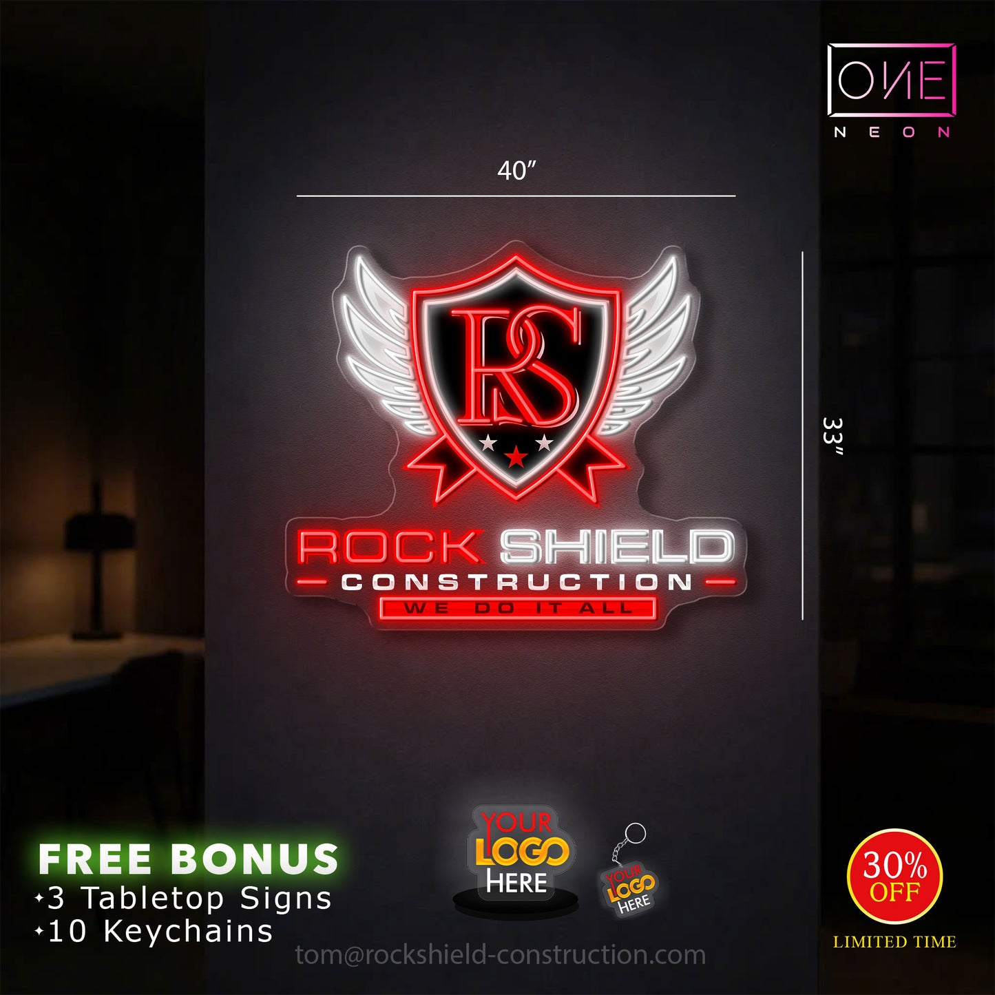 ROCK SHIELD | Led Neon Sign