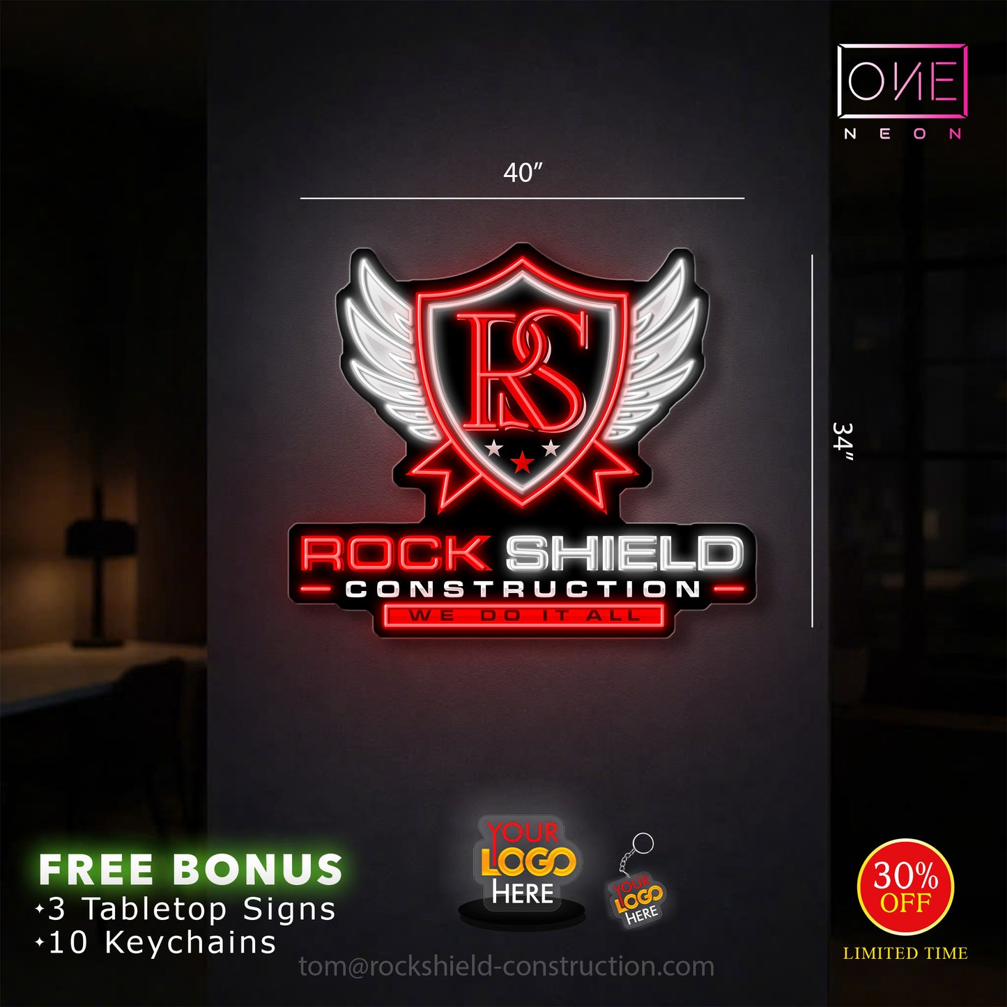 ROCK SHIELD | Led Neon Sign