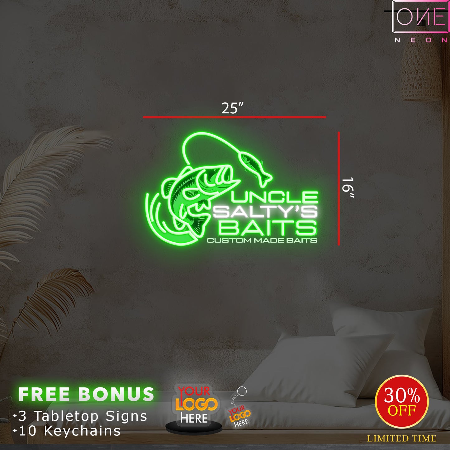 Uncle Salty's Baits | Led Neon Sign