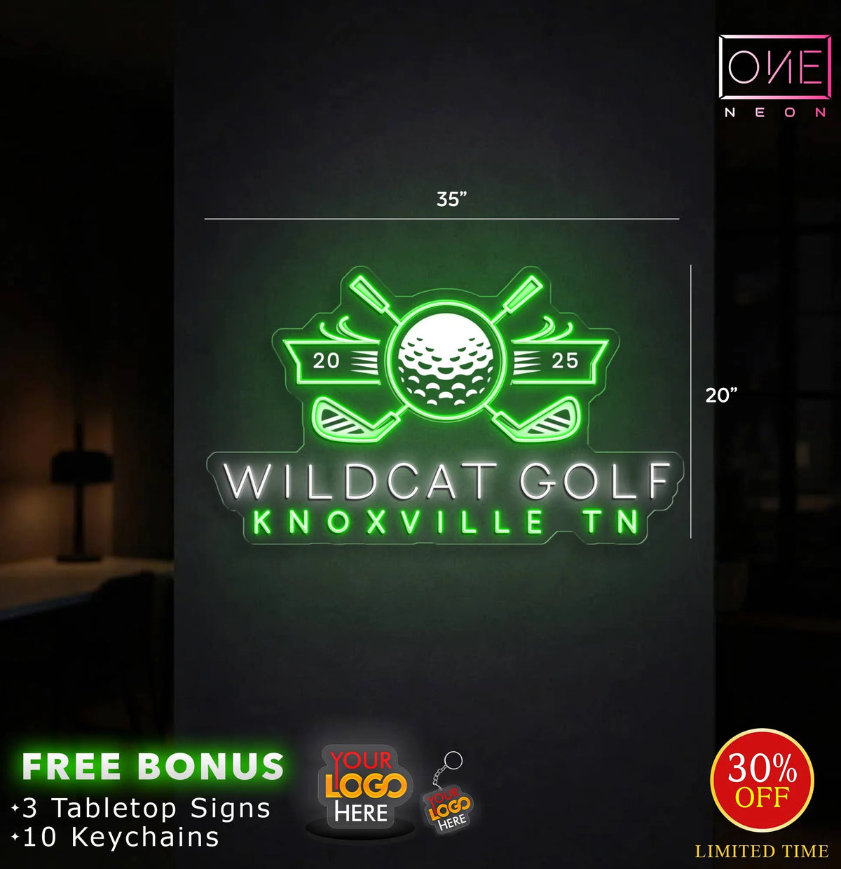WILDCAT GOLF| LED Neon Sign