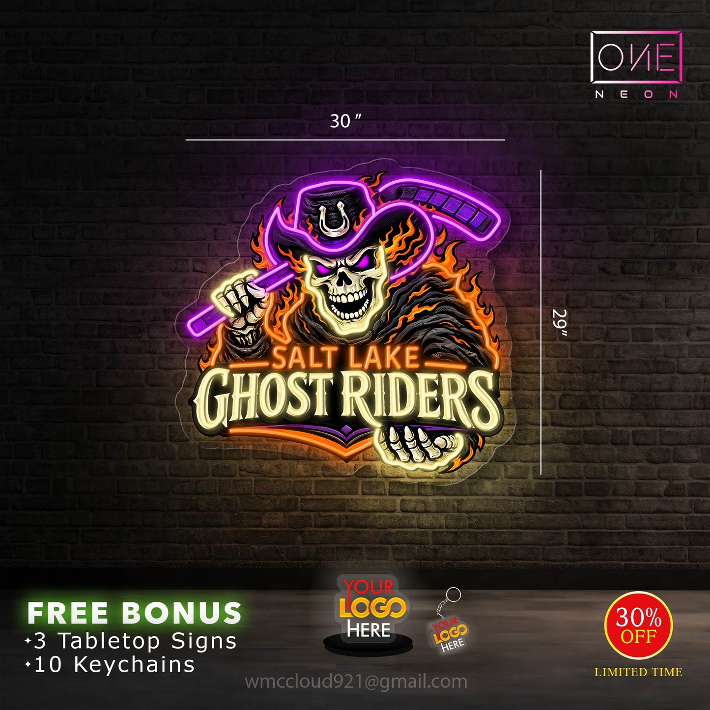 Salt lake ghost rider | Led Neon Sign
