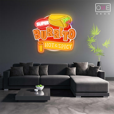 Super Burrito Hot Spicy Artwork Led Neon Sign