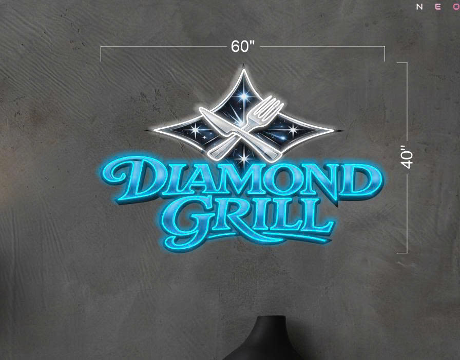 DIAMOND GRILL| LED Neon Sign (Outdoor uses)