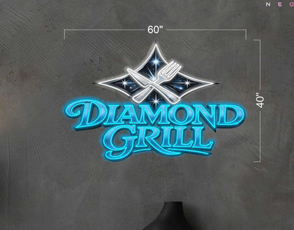 DIAMOND GRILL| LED Neon Sign (Outdoor uses)