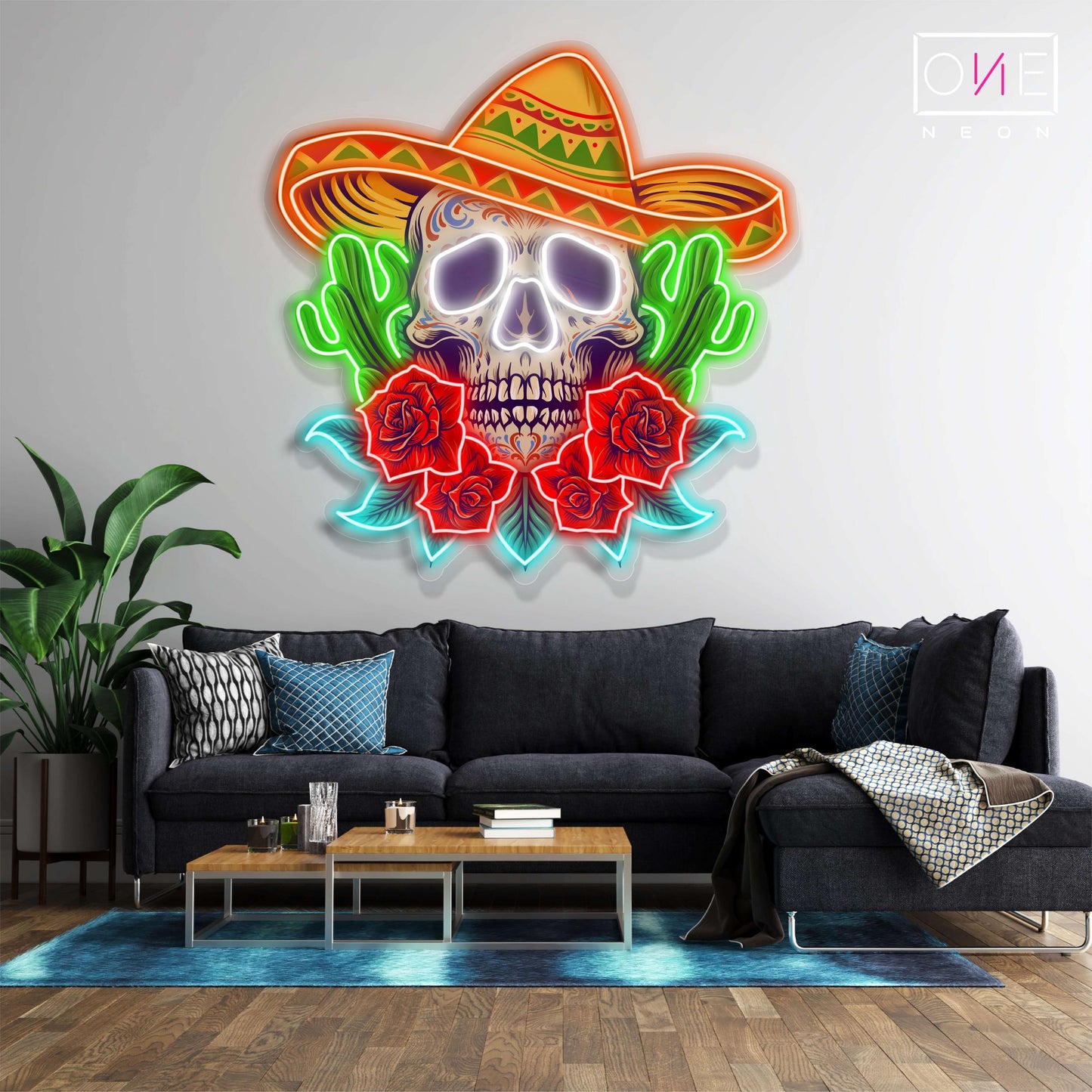 Calavera Skull Sugar Artwork Led Neon Sign